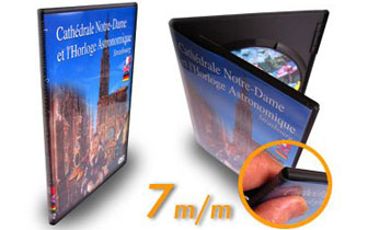 Boîtier mince pour cette duplication DVD livré à Strasbourg. Jaquette couleur et cellophanage compris.